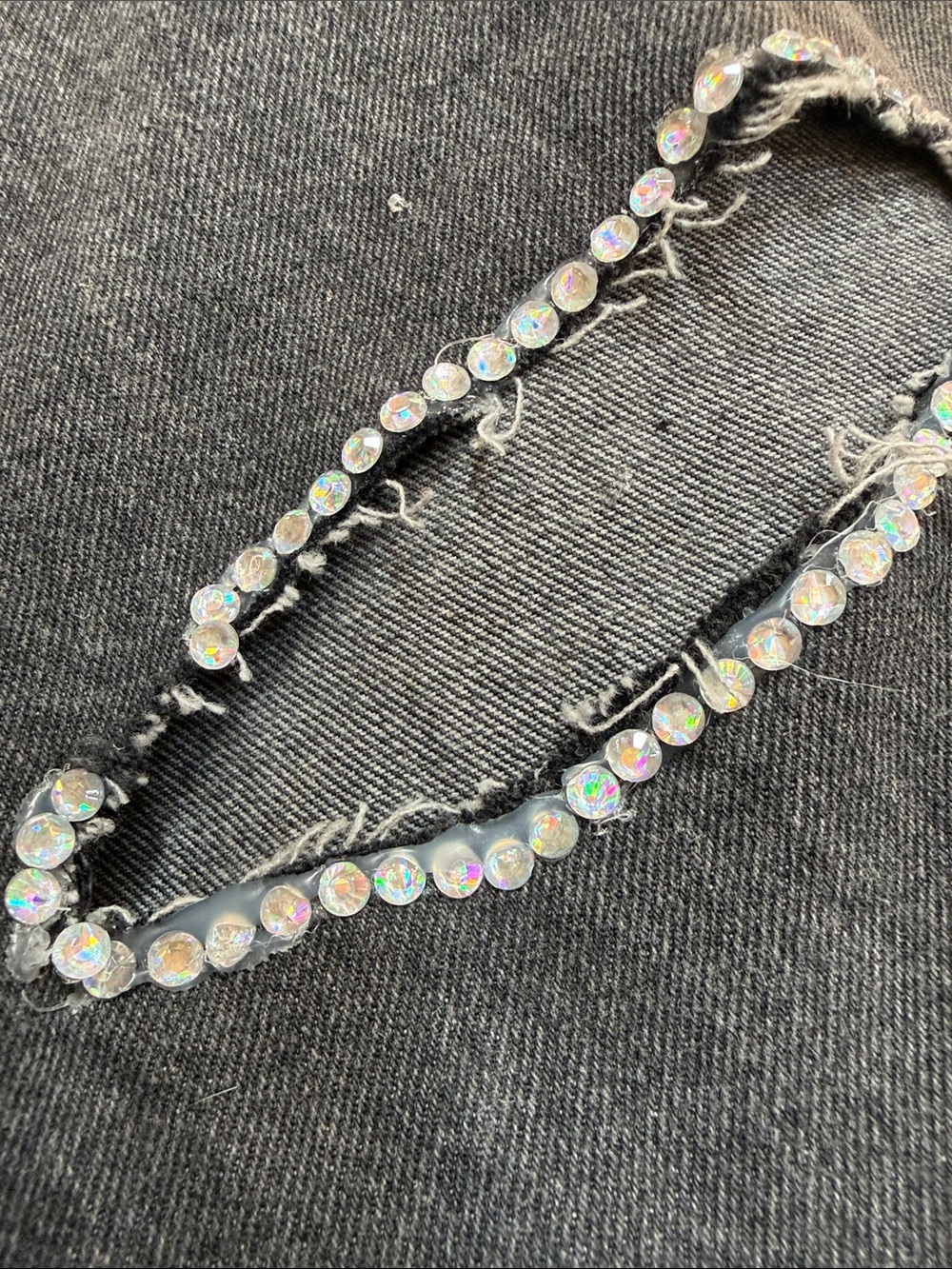 Ripped Embellished Rhinestone Mom Jeans - Picture 6 of 6